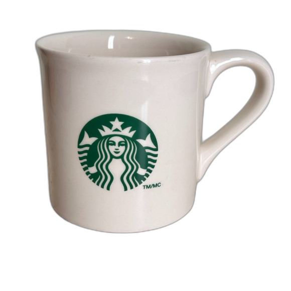 STARBUCKS 2013 Coffee Mug White Ceramic Cup Green Classic Siren Logo Made in USA - Picture 1 of 5